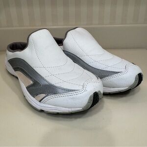 Curves White Leather Exercise Shoes Mules Slides Sneakers